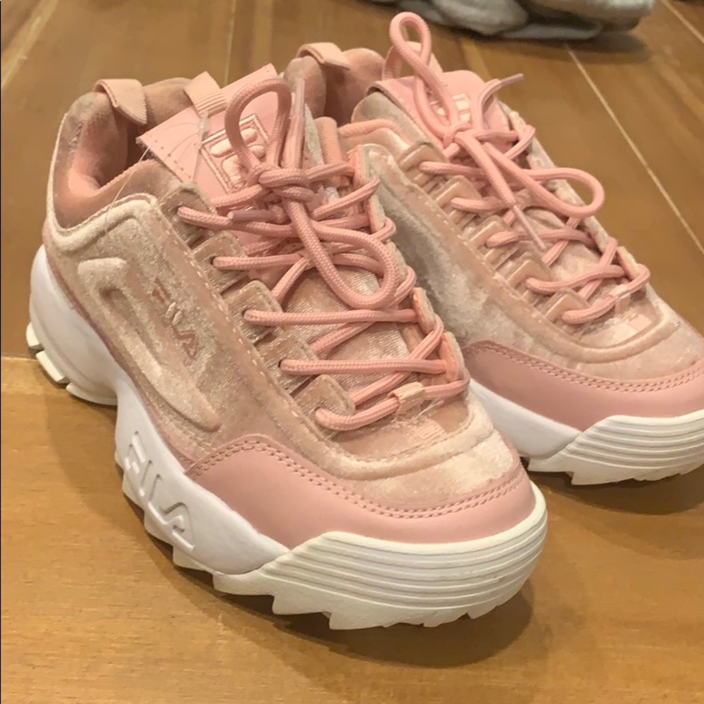 Pink Velvet Fila Disruptor